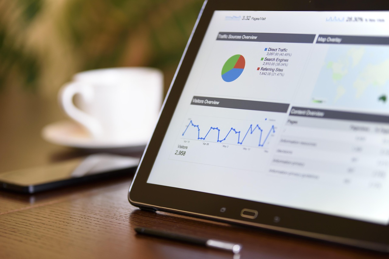 A photo of a metrics dashboard